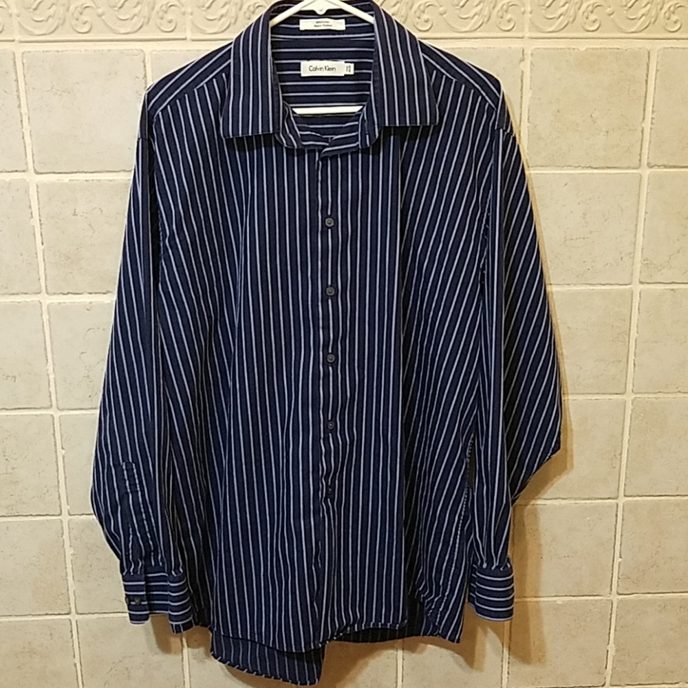 Calvin Klein stripe button down dress shirt